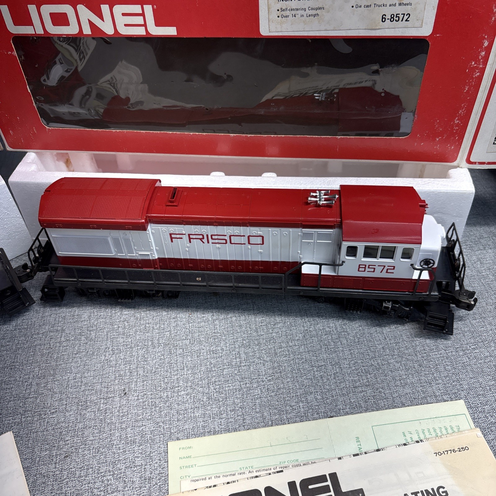 Lionel Trains Frisco U36B Diesel Engine Pair Item #6-8571 Powered & 6-8572 Dummy