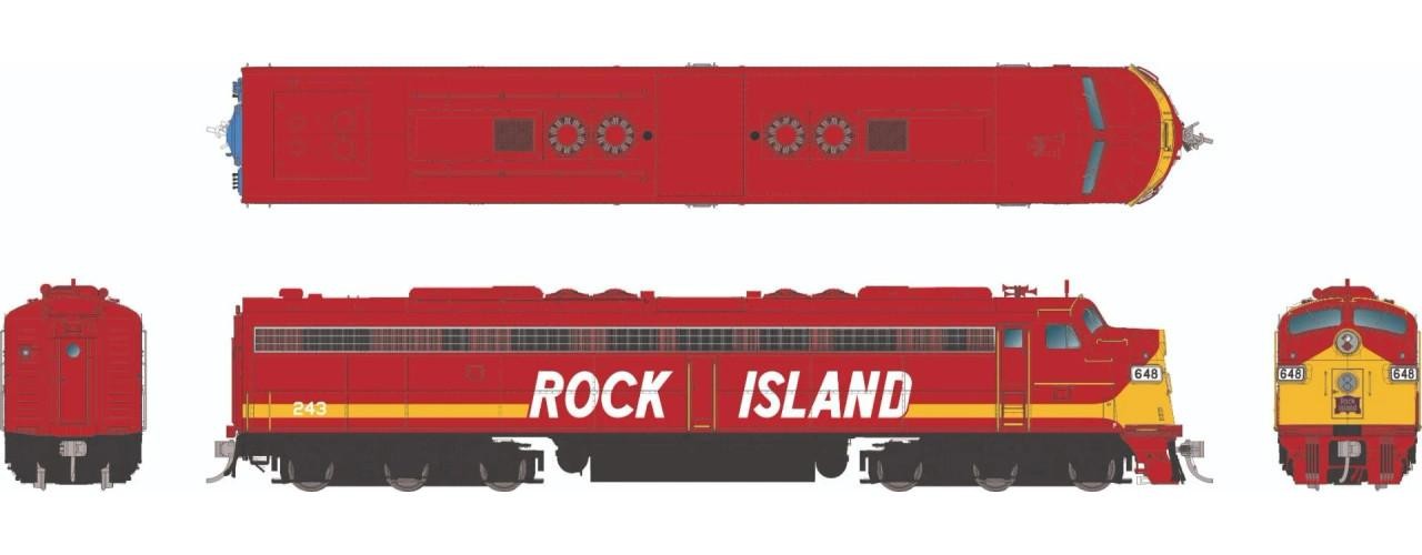 Rapido ~ HO Scale ~ EMD E8A ~ Rock Island Red Scheme #660 ~ DCC & Sound ~ 28592