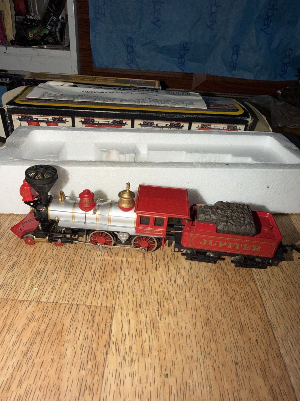 Bachmann 51024 HO Central Pacific RR Jupiter 4-4-0 Steam Locomotive #60 EX/Box