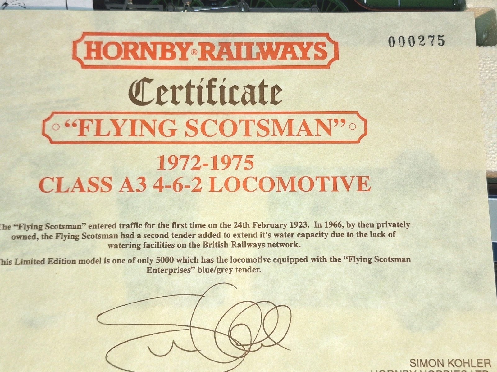 Hornby R098,R089. Flying Scotsman & Carr Set. Ltd Ed. Mint Cond. Boxed. OO Scale