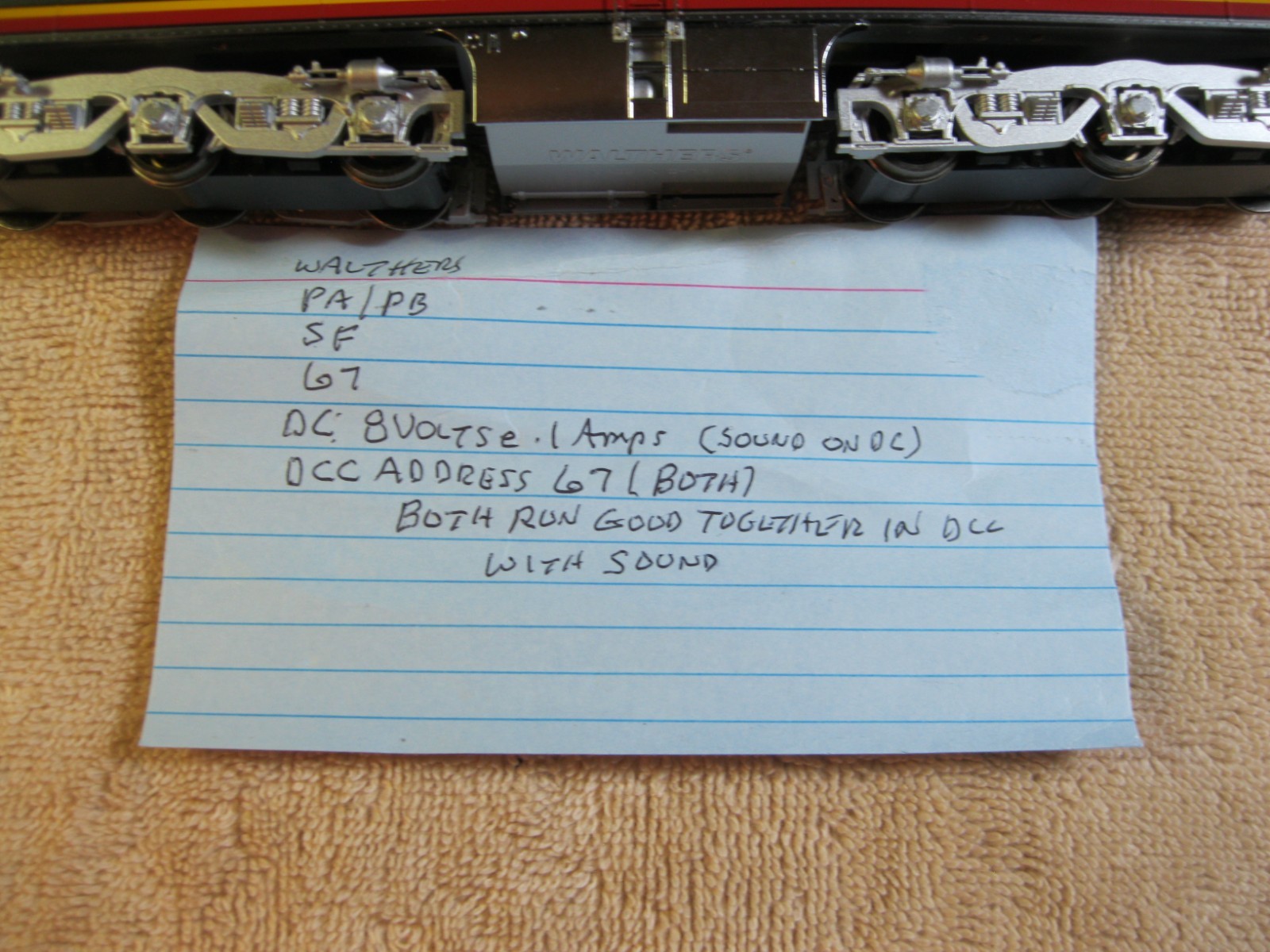 HO Scale Walthers SF PA/PB #67 Both Powered DC/Sound &DCC/Sound HEAVY [Lot 144]