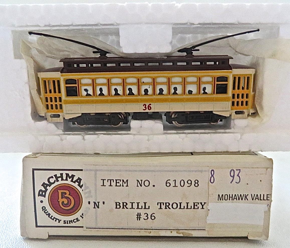 BACHMANN #61090 N Gauge Main Street Brill Electric Trolley Car #36 New Old Stock