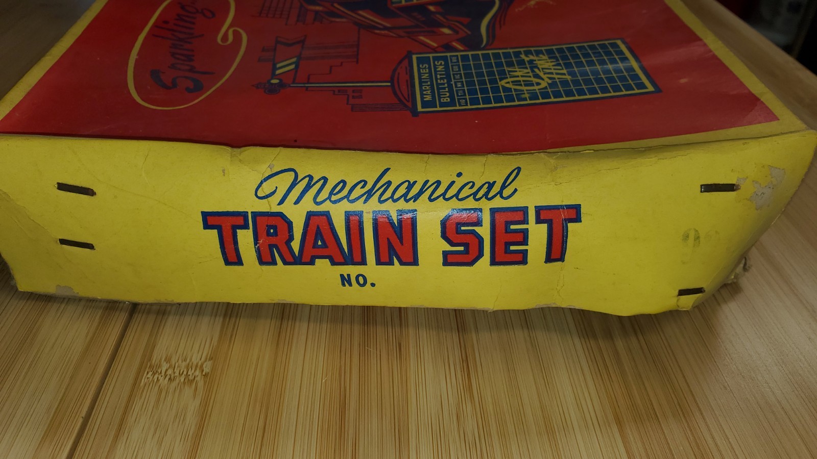 + Marx Walt Disney’s Mickey Mouse Meteor Mechanical Locomotive 4 Car Freight Set