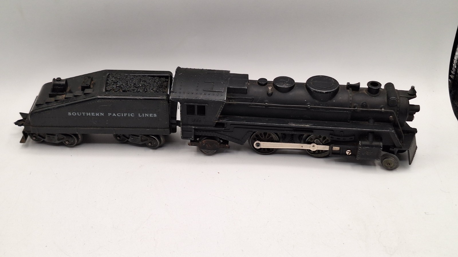 Vtg Marx O Gauge locomotive 666 Tender Southern Pacific & 3 fat cars, Tested