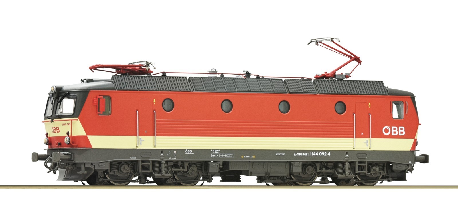 ROCO 70439 OBB Electric Locomotive 1144-092-4 Red And Cream Livery Ep. VI