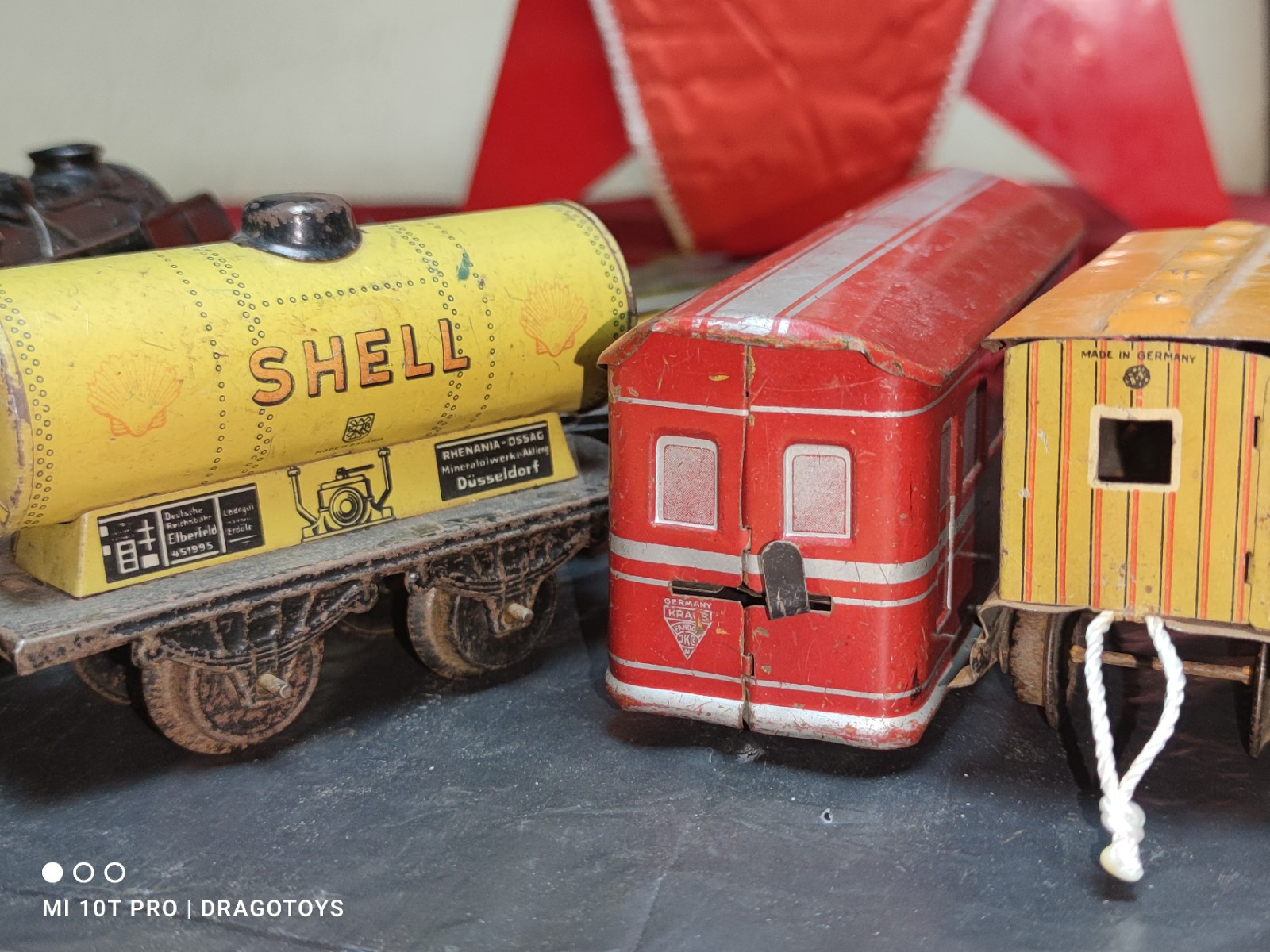 VINTAGE LOKOMOTIVE KRAUS FANDOR TOY MARKLIN BING + TENDER, VAGONS SHELL GERMANY