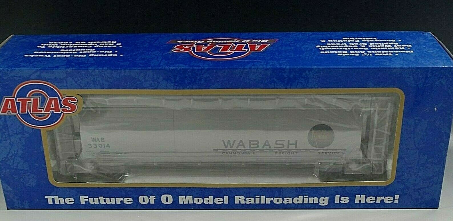ATLAS ACF 3-BAY CYLINDRICAL HOPPER WABASH #6336-1 0 SCALE NIB TRUE 1/4″ SCALE