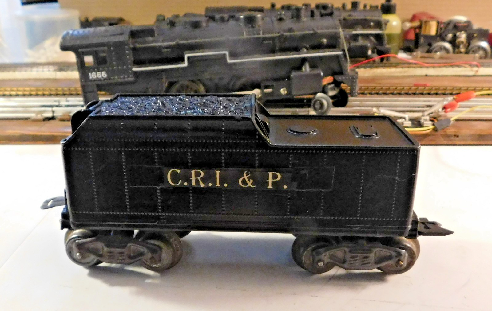 MARX Smoker Locomotive ~ ROCK ISLAND RR ~ Double-Reduction Rd# CRI & P 1666 – O