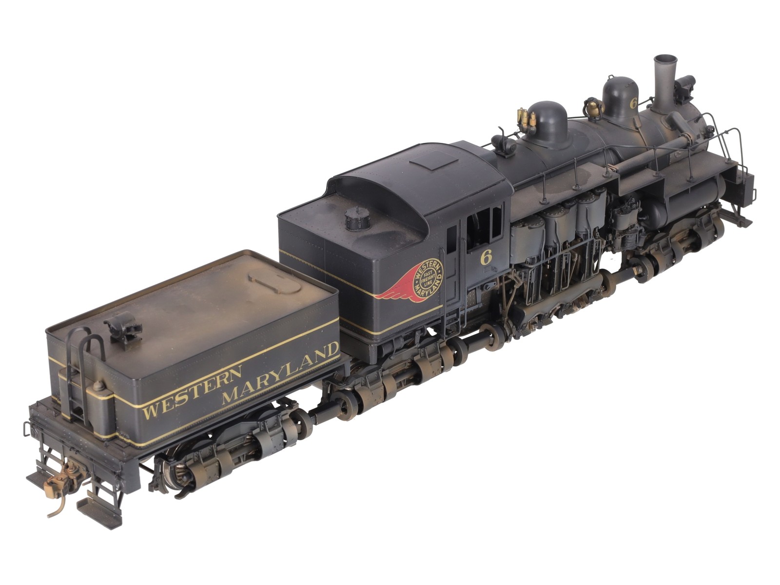 Westside Model Co. O Brass WM Shay Steam Engine & Tender #6 (2-Rail) – Painted