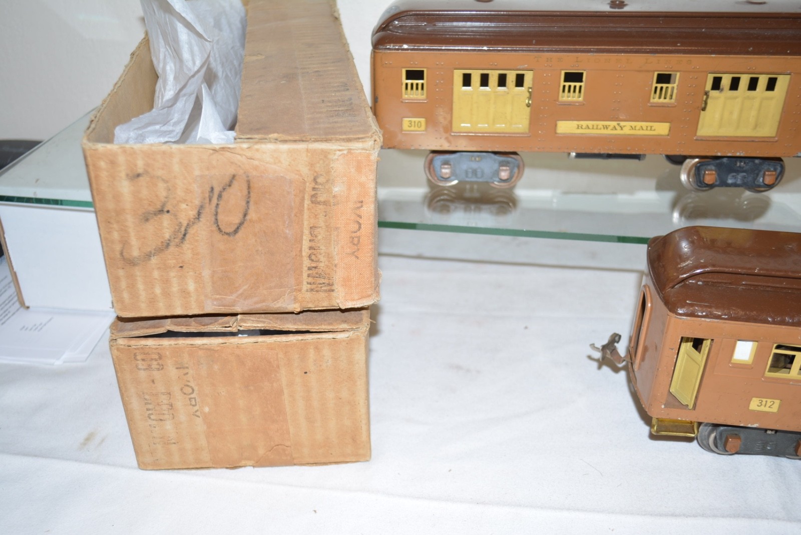 Lionel Prewar Standard Gauge, 309, 310, 312 Baby State Set Cars, Boxes, BCH