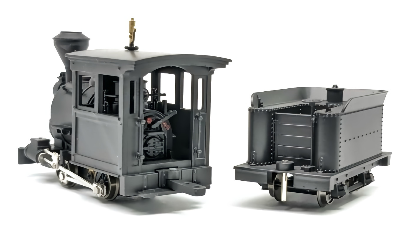 HOn3 Scale Toma 0-4-0 H.K. Porter Steam Locomotive w/Tender Kit Fluted Engine