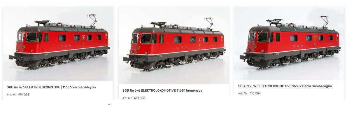 Kiss SBB Re 6/6 Spur 0 Electric Locomotive Digital ESU for Lenz (Various)