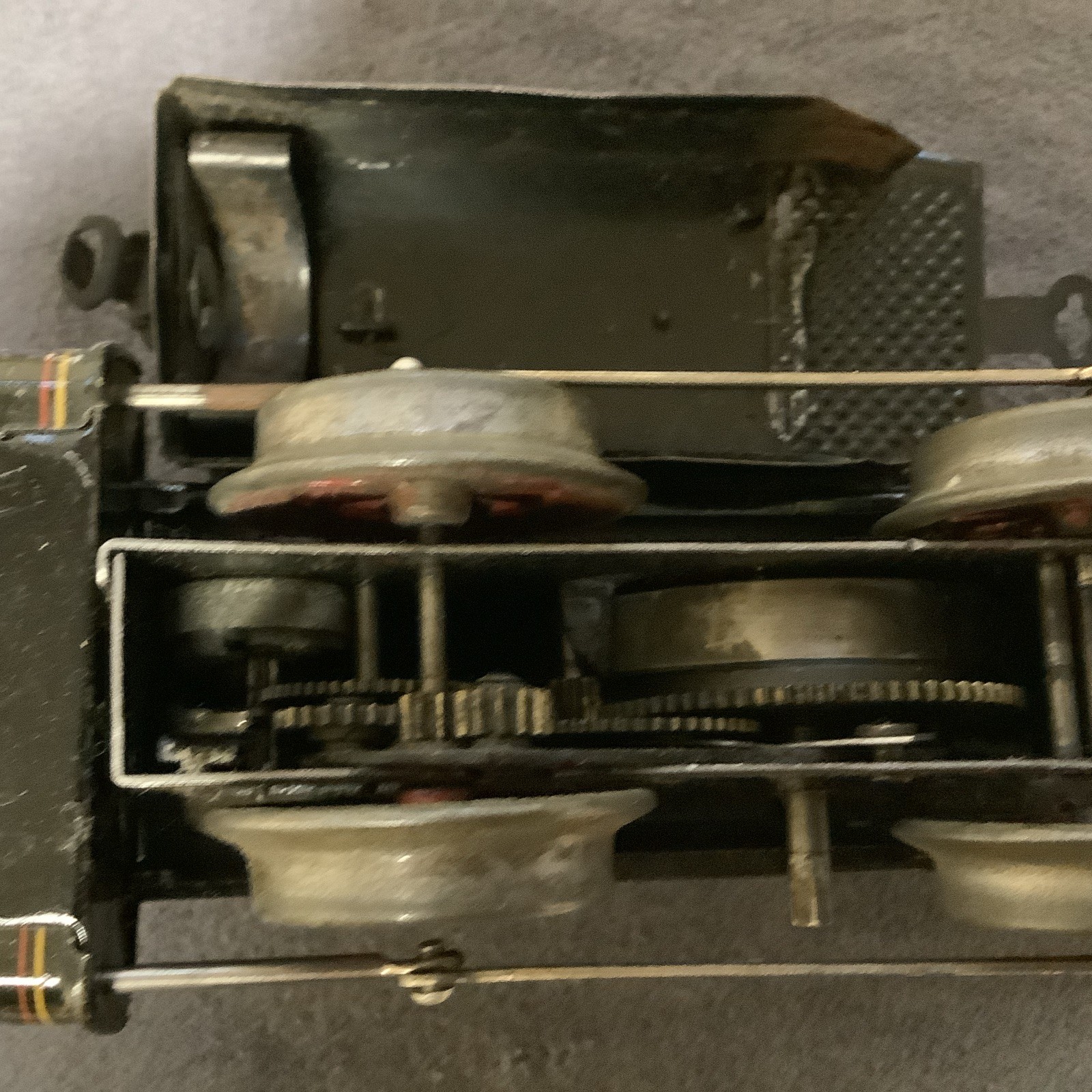 Vintage Fandor Clockwork Locomotive And Tender With Battery Operated Light Used