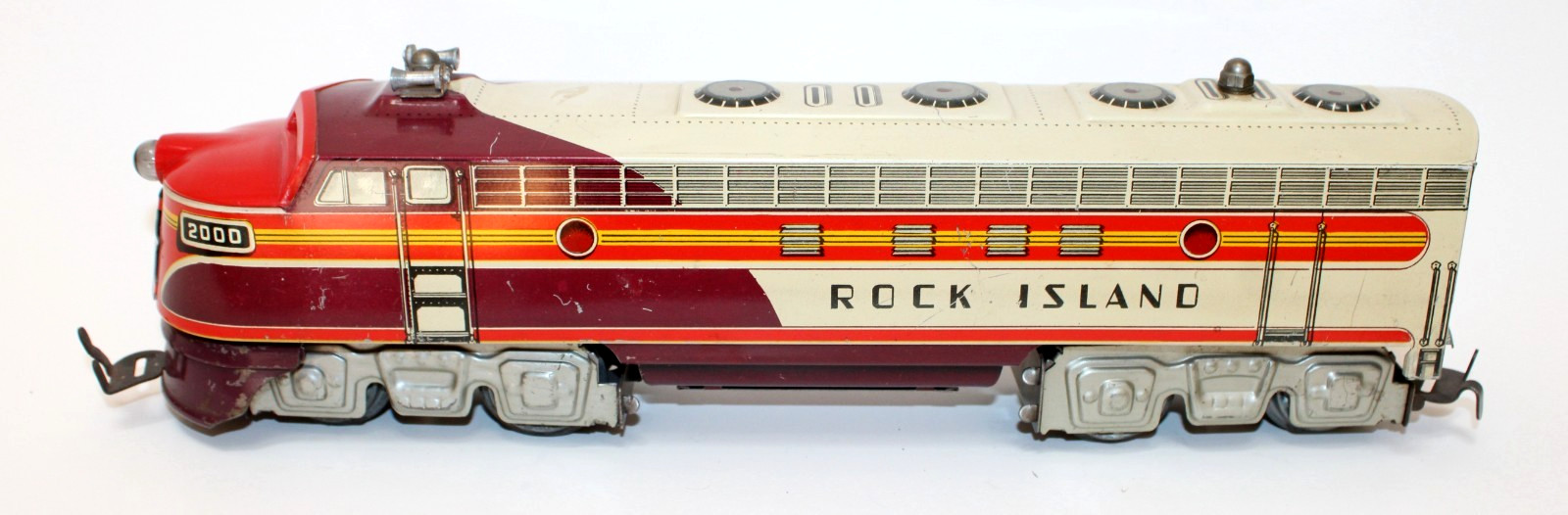 Unique Art O Rock Island 2000 F7 Diesel Locomotives Powered and Dummy 1950 Xlnt