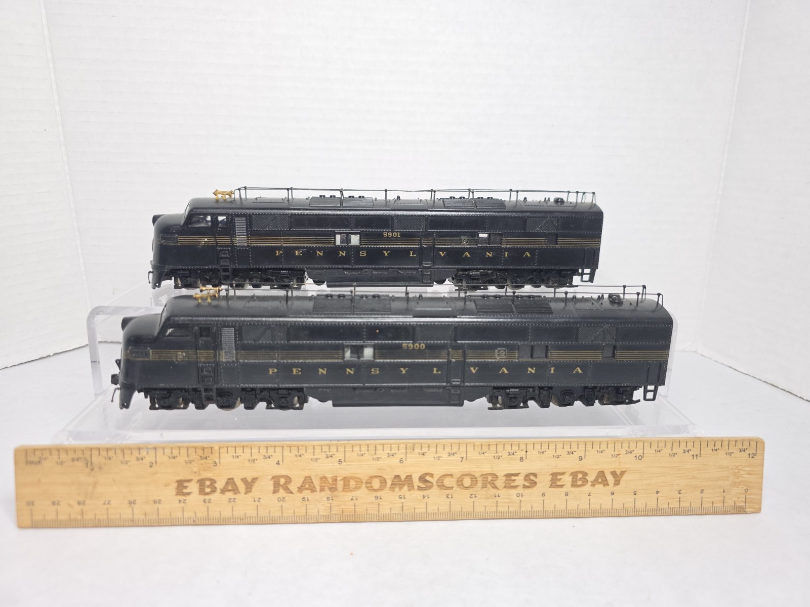 2 Custom Roco HO Scale Pennsylvania PRR 5900 5901 E7 A Diesel Loco Read Desc.