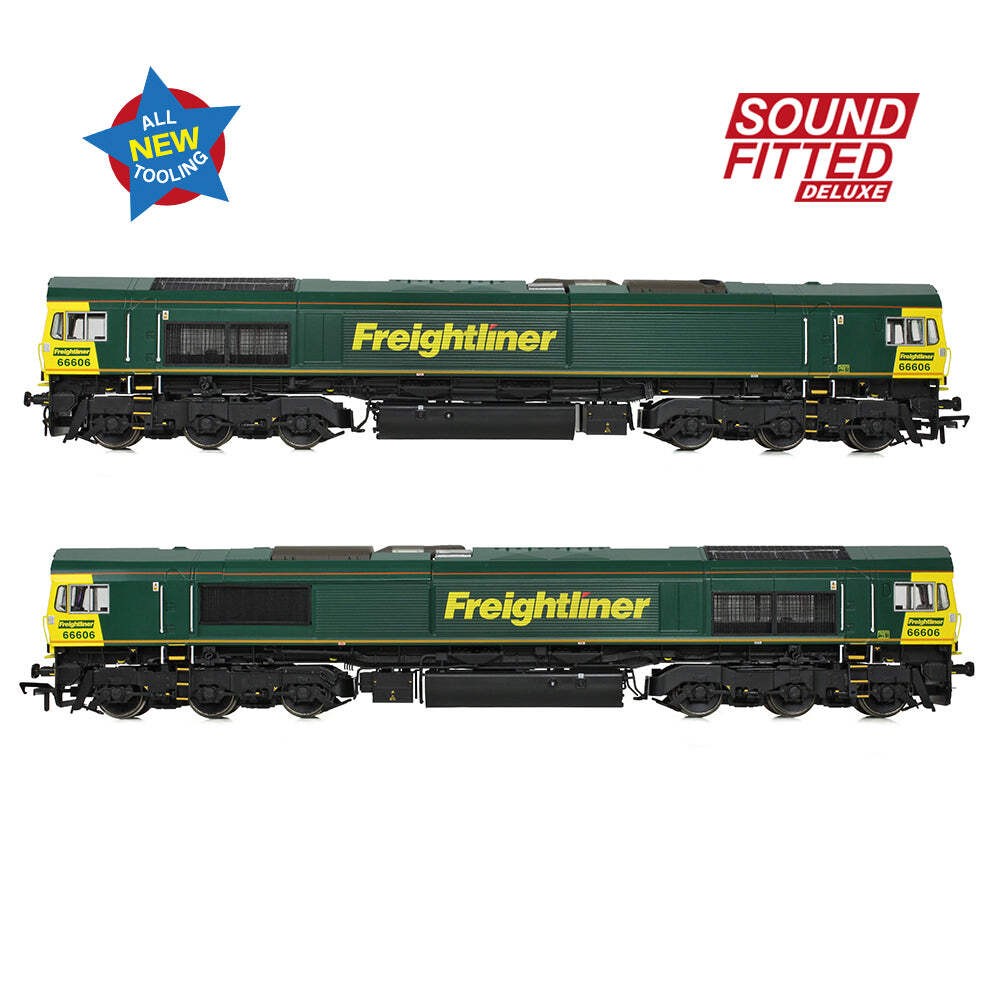 Bachmann 50-002SFX OO Gauge Class 66/6 66606 Freightliner Green (Sound Fitted De