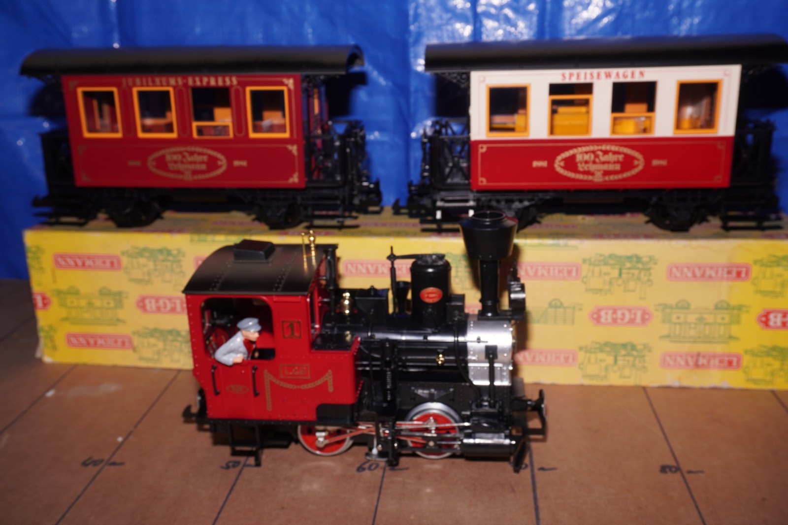 LGB G Steam Locomotive Set Stainz 1-2 Cars + Track “100 Years Lehmann” OVP