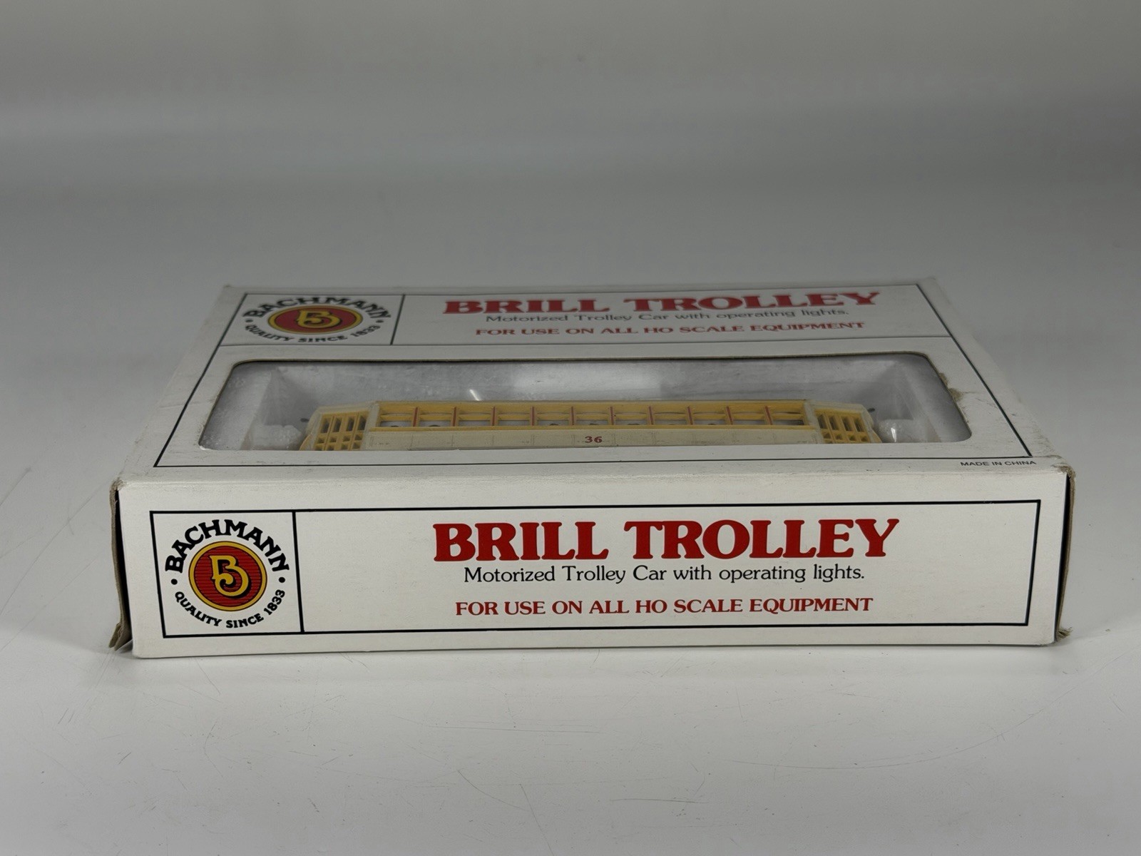 Bachmann HO Scale Yellow Brill Trolley #36 – Item No #61048 – NEW