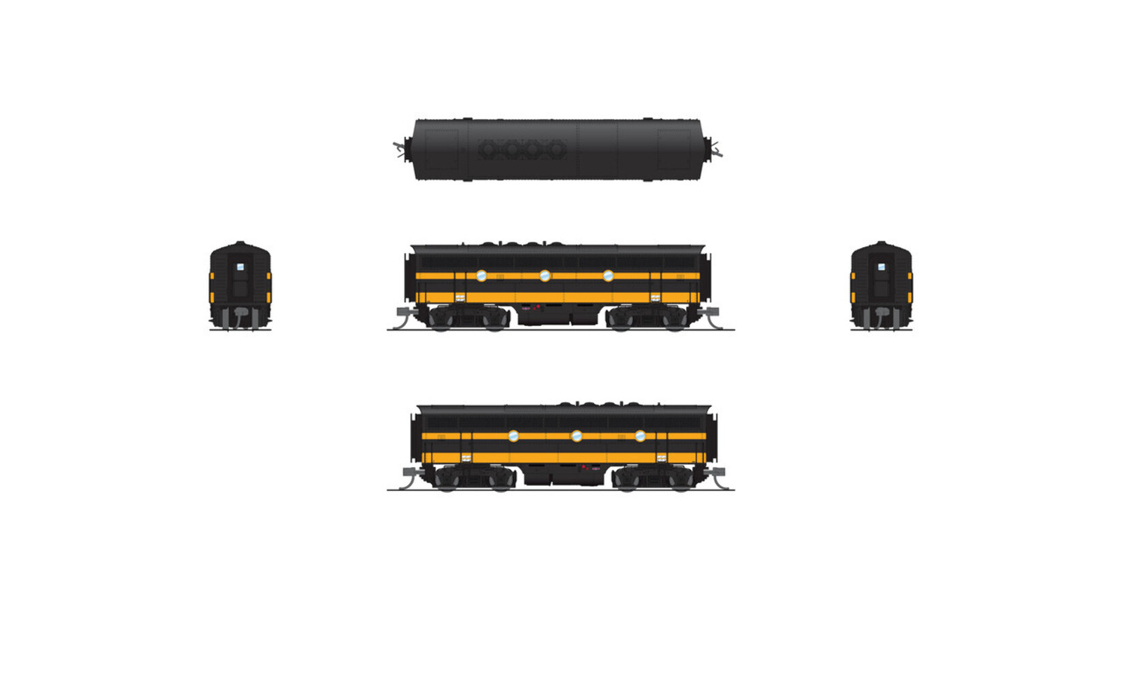 Broadway Limited 7731 N SLSF EMD F3B Black & Yellow Diesel Locomotive DCC/S 5101