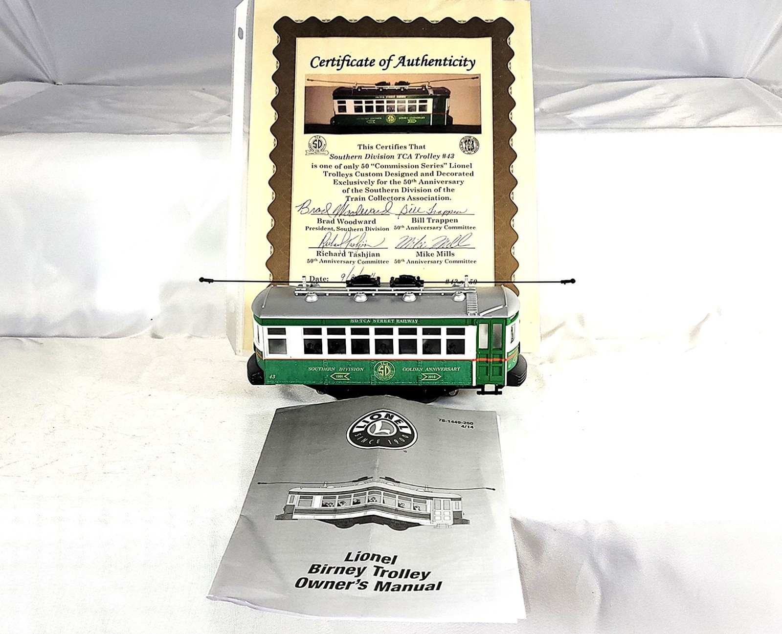 Lionel 2016 Southern Division TCA 50th Anniversary Trolley #43 Of Only 50 Made