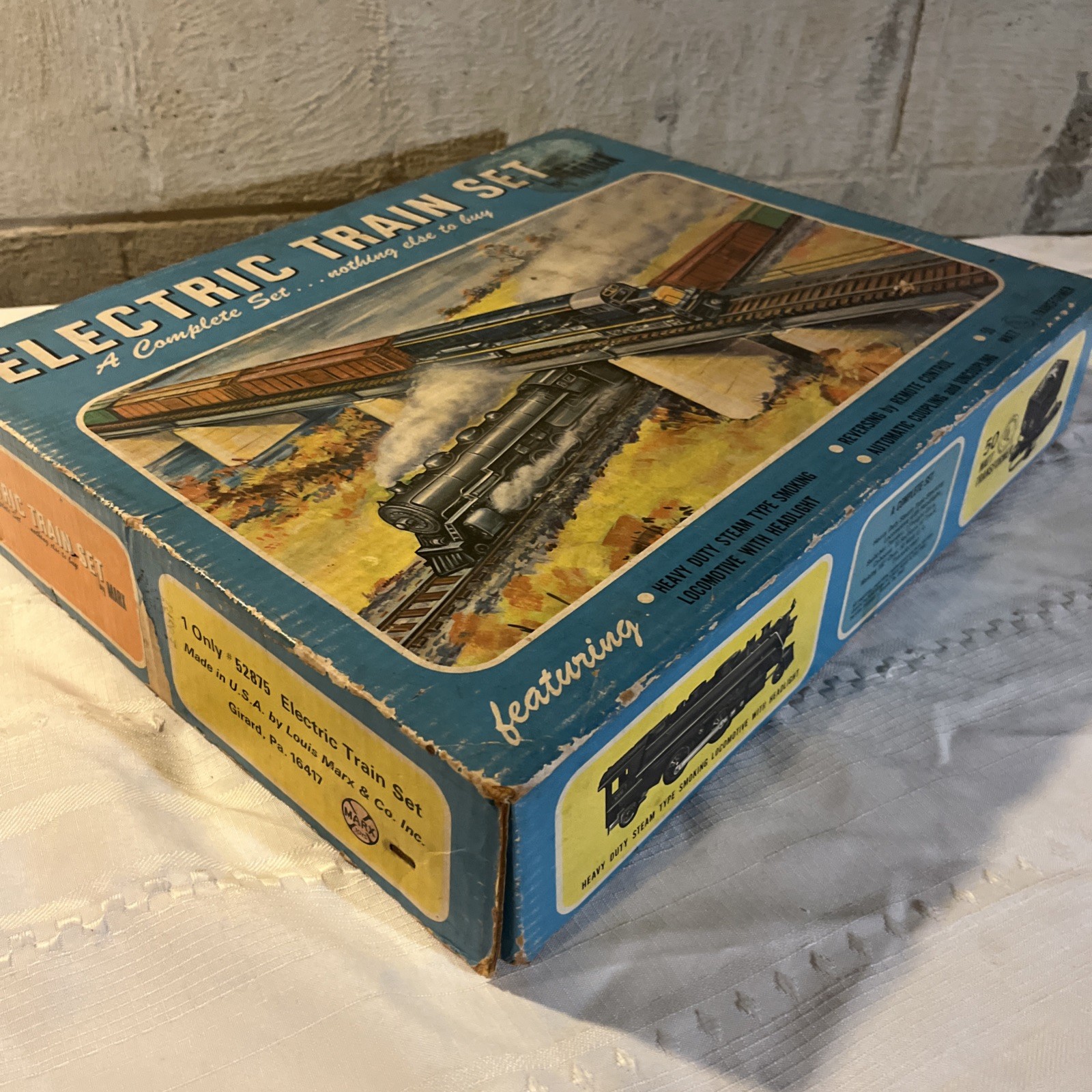 Vintage Marx 666 Steam Engine Electric Train 52875 Set Not Complete Cars Box