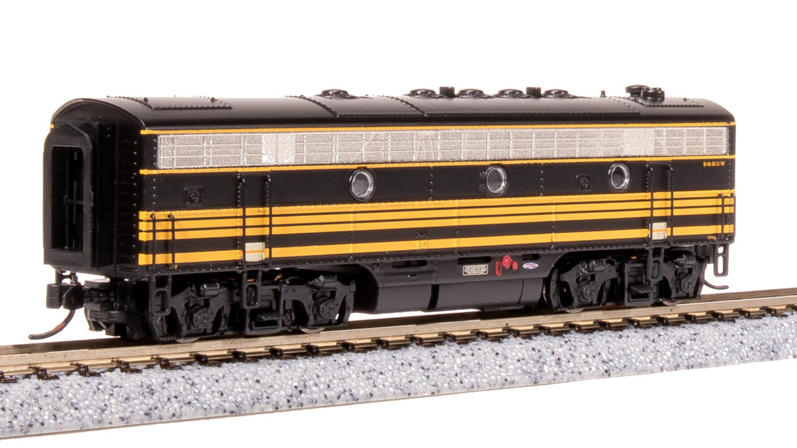 Broadway Limited 7771 N Scale DRGW EMD F7B Black 3-Stripe Diesel Locomotive 5563
