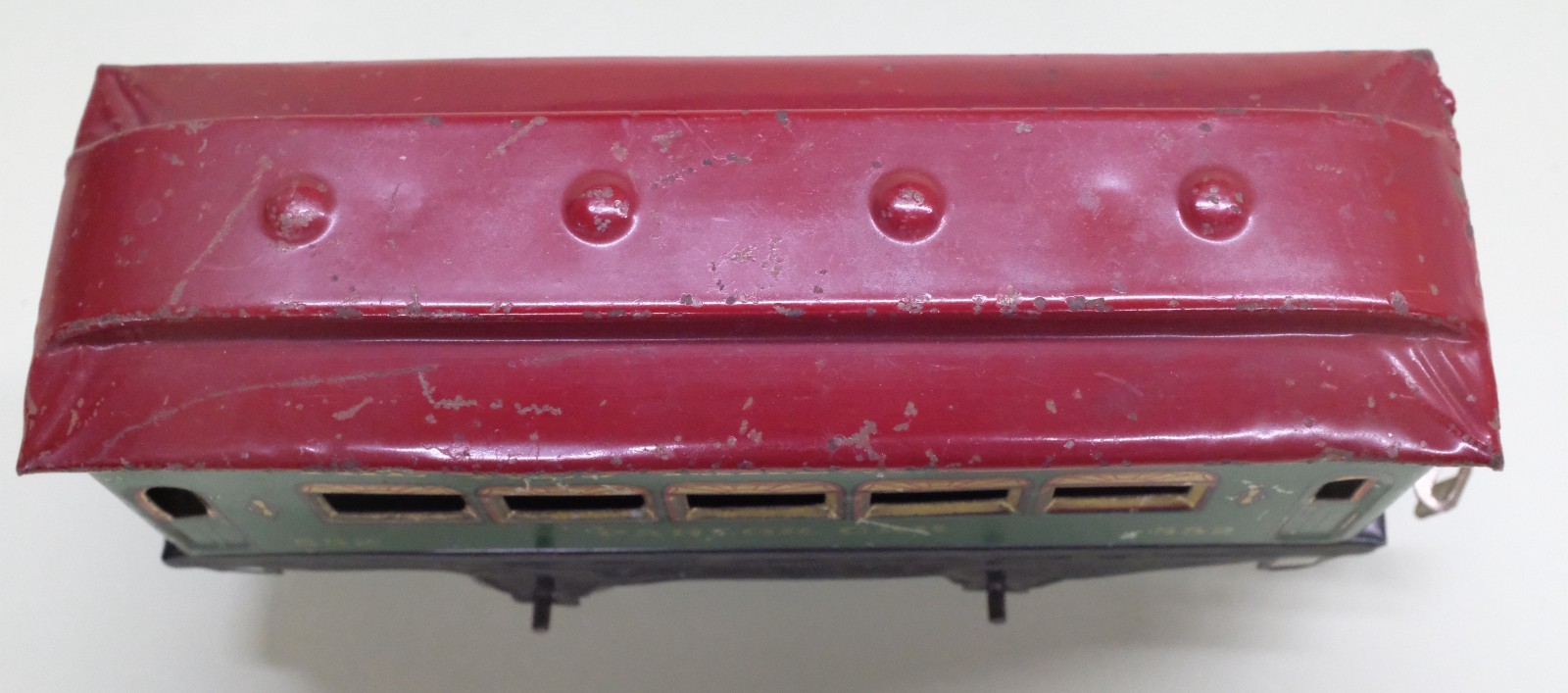 Ives Prewar O Gauge 3258 Loco, 551 Coach, & 552 Parlor Car. Tested Runs Good