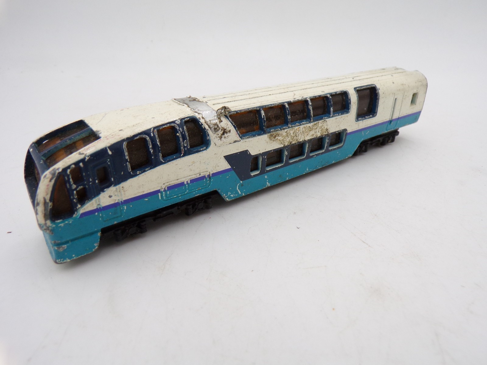 80’s Nishiki Japan Diecast 1/130 scale Train White and Blue AS IS