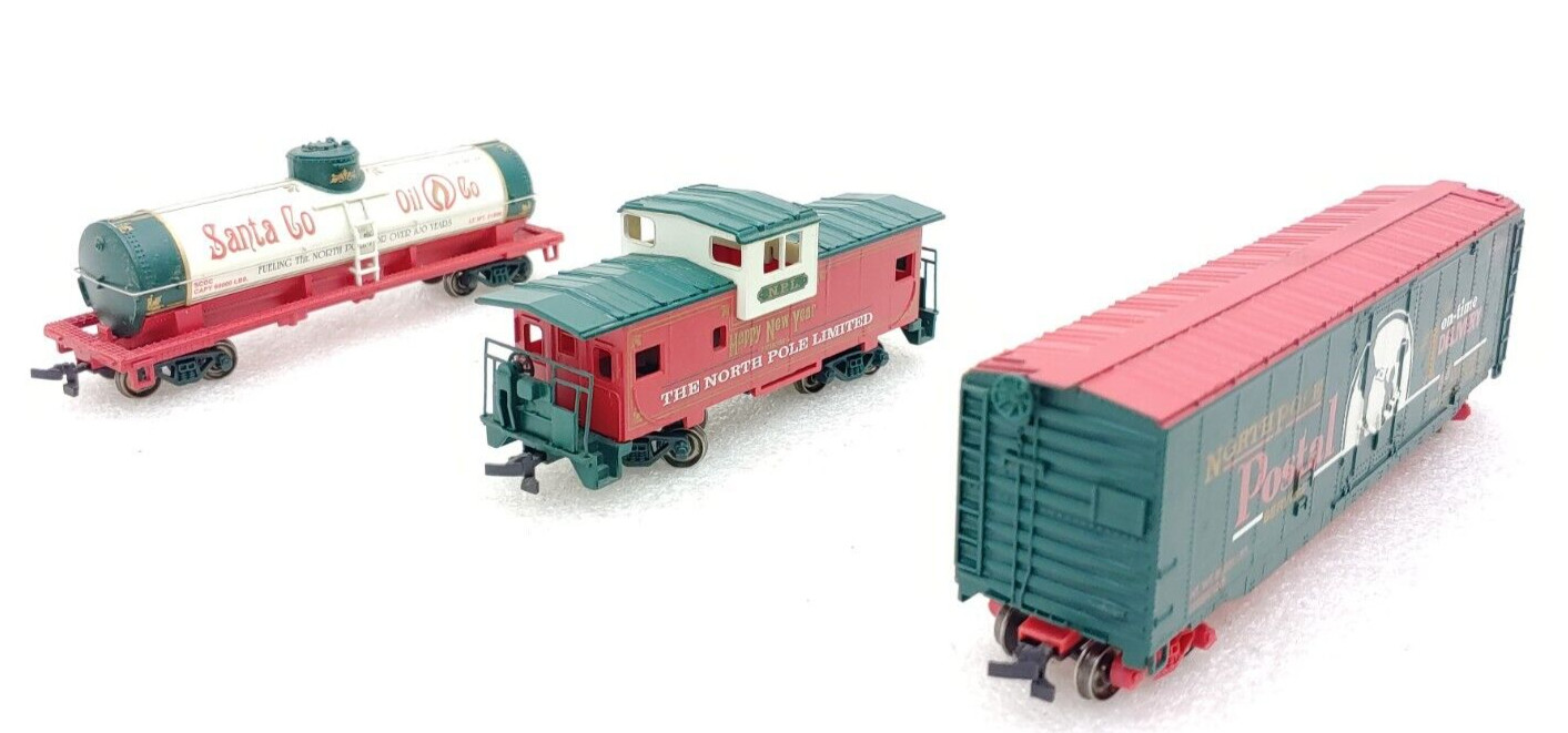 Franklin Mint HO Trains X- Mas NPL North Pole Limited Steam Locomotive Tender +3