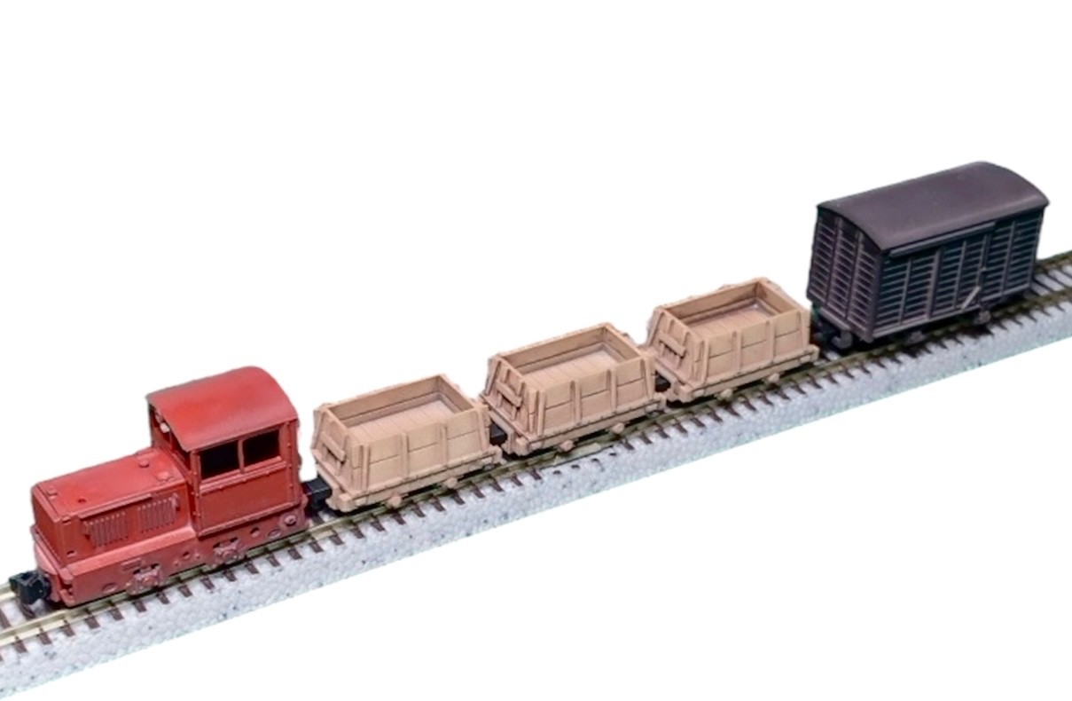 Nn3/Nm TMW Whitcomb Locomotive, Boxcar & Dump Cars Set Kit 6.5mm Narrow Gauge