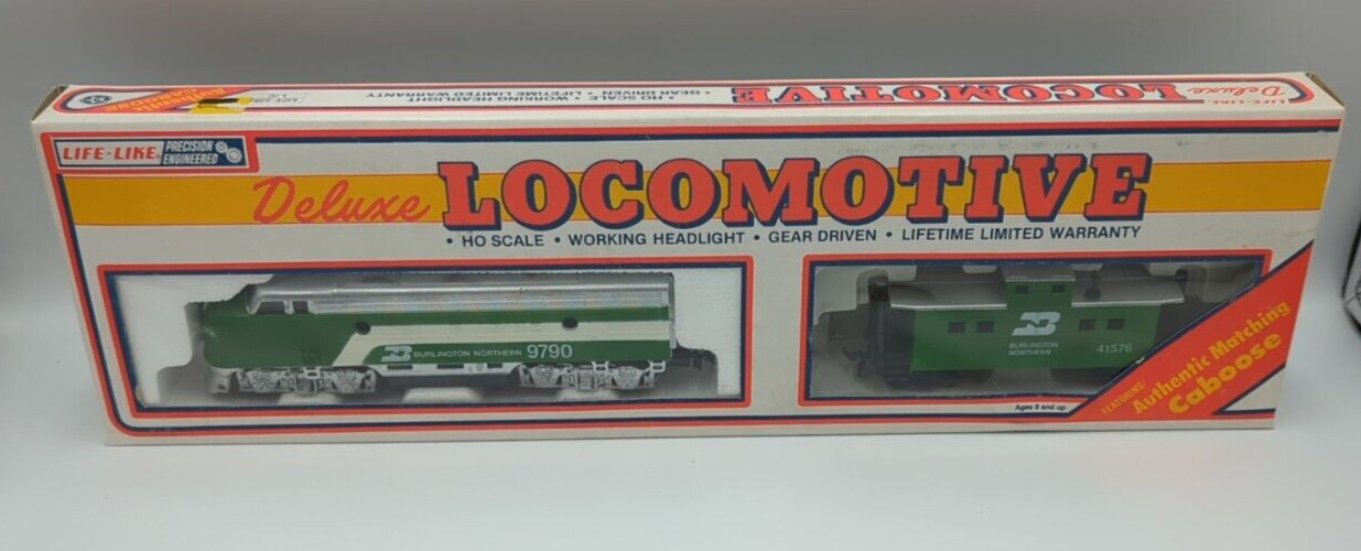 HO Life-Like BN Burlington Northern F7 Diesel 9790 w/ Caboose 41576 – Tested