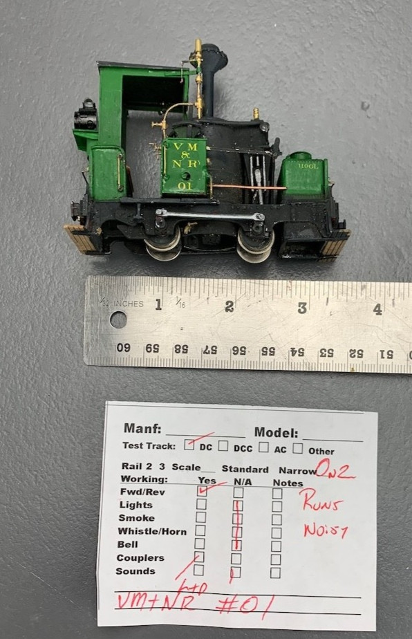 1:43 On2 Wrightlines 0-4-0 De Winton Steam Locomotive #01 JER O3402