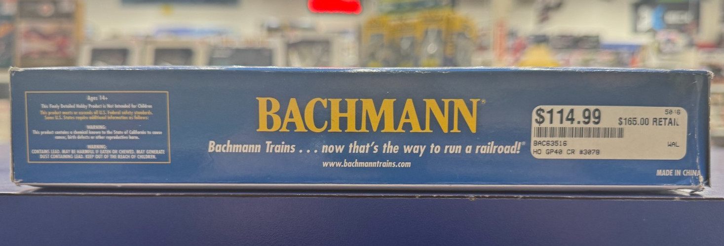 Bachmann HO EMD GP40 Conrail #3078 63516 Diesel Locomotive NIB