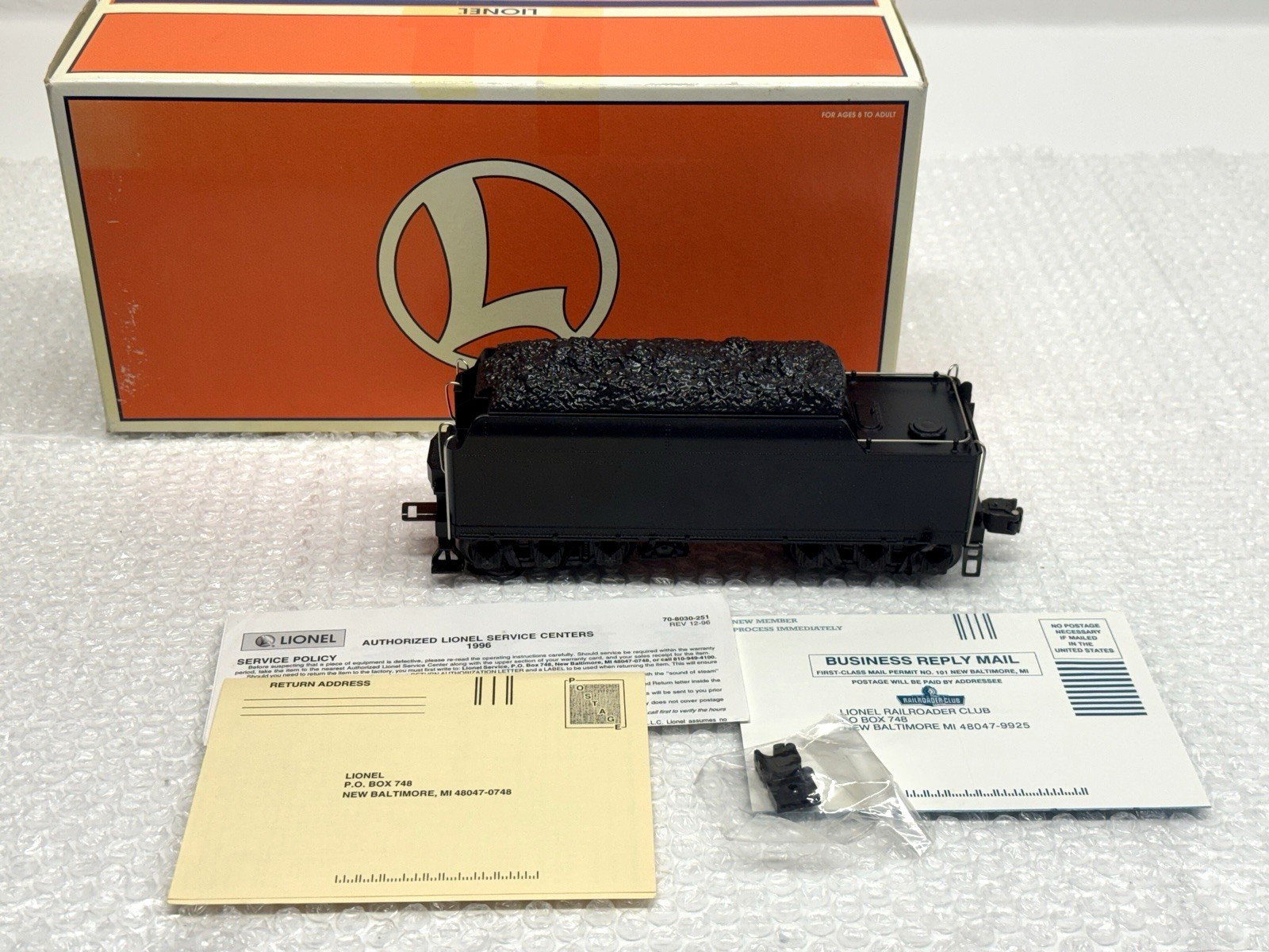 Lionel 6-19833 O Gauge Undecorated Die-Cast 2426 RS Railsounds Steam Tender