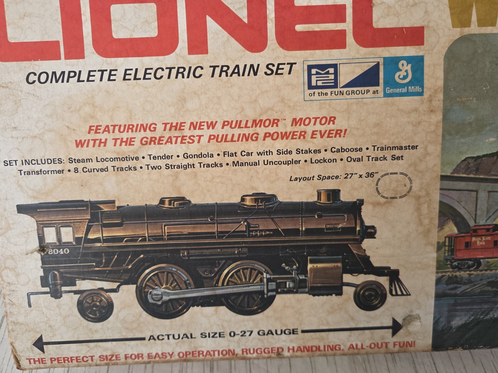 Vintage 0-27 Gauge Lionel Wabash Cannonball Electric Train Set #6–1081 W/Box