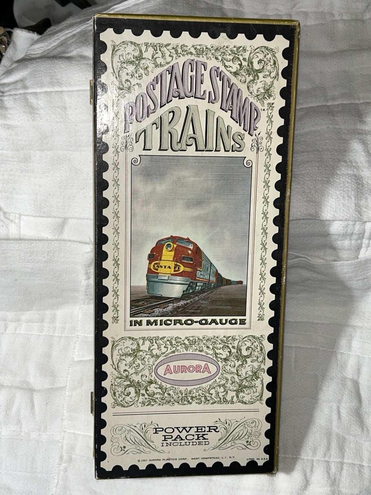 Aurora Postage Stamp Trains Santa Fe Original Box Only, No Trains No Box Inserts