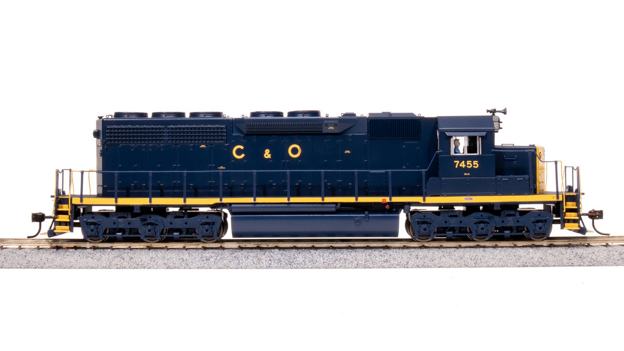 Broadway Limited 9033 HO Scale C&O EMD SD40 Blue/Yellow No-Sound Diesel #7462