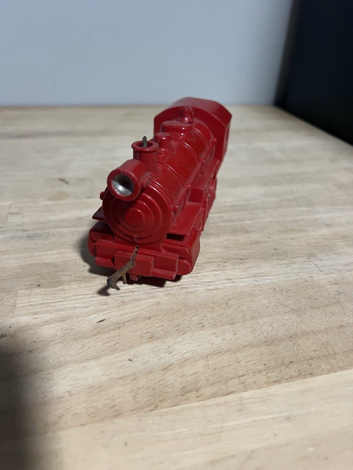 Vintage Schilling Toy Train Engine Locomotive Red Plastic. 1940’s USA
