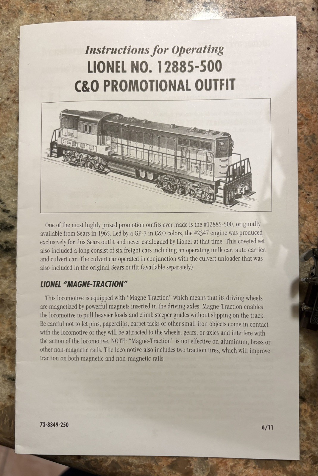 Lionel 38349 Conventional Classics Chesapeake & Ohio GP-7 Freight Set 12885-500