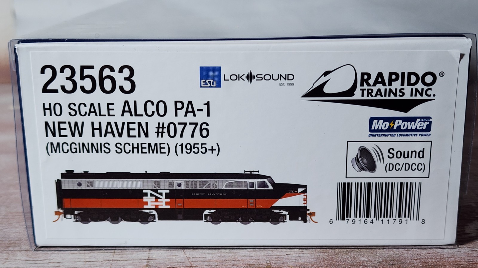 RAPIDO 23563 HO SCALE ALCO PA-1 New Haven Railroad 0776 McGinnis LOK SOUND DCC