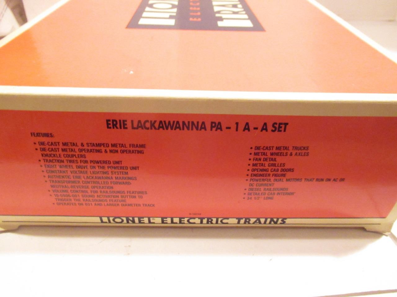 LIONEL 18116 ERIE LACKAWANNA PA A/A DIESEL SET W/2 MOTORS & RAILSOUNDS- NEW- H1B