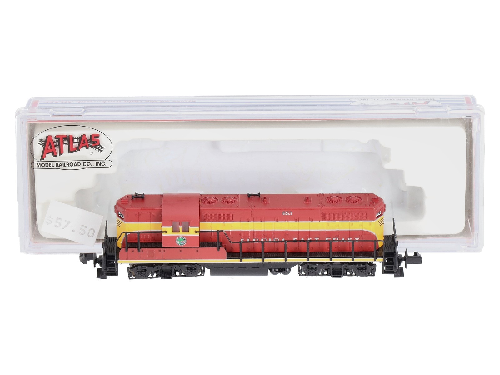 Atlas 48311 N Scale Florida East Coast GP-9 Phase II Diesel Locomotive #653 LN