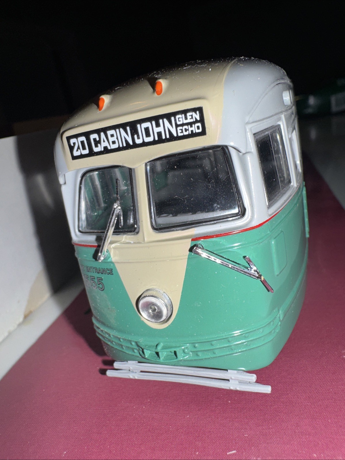 O Scale Corgi St. Louis PCC Unpowered DC Transit Cabin John/Glen Echo #1555