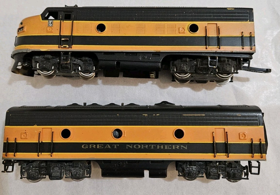 Tenshodo Great Northern HO Scale Brass F7 AB Diesel Locomotive Set/Parts.