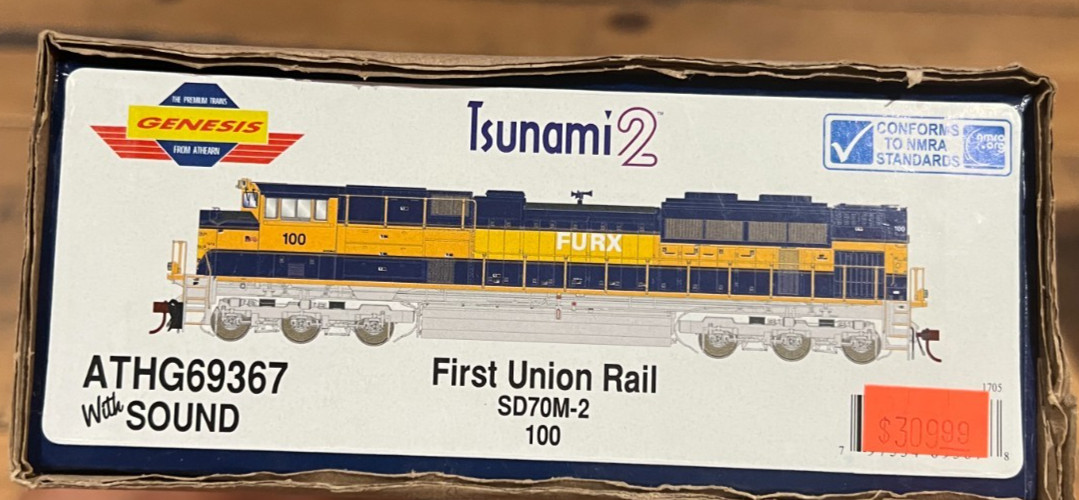 Athearn First Union Rail SD70M-2 RD# 100 ATHG69367 w/ SOUND Tsunami2