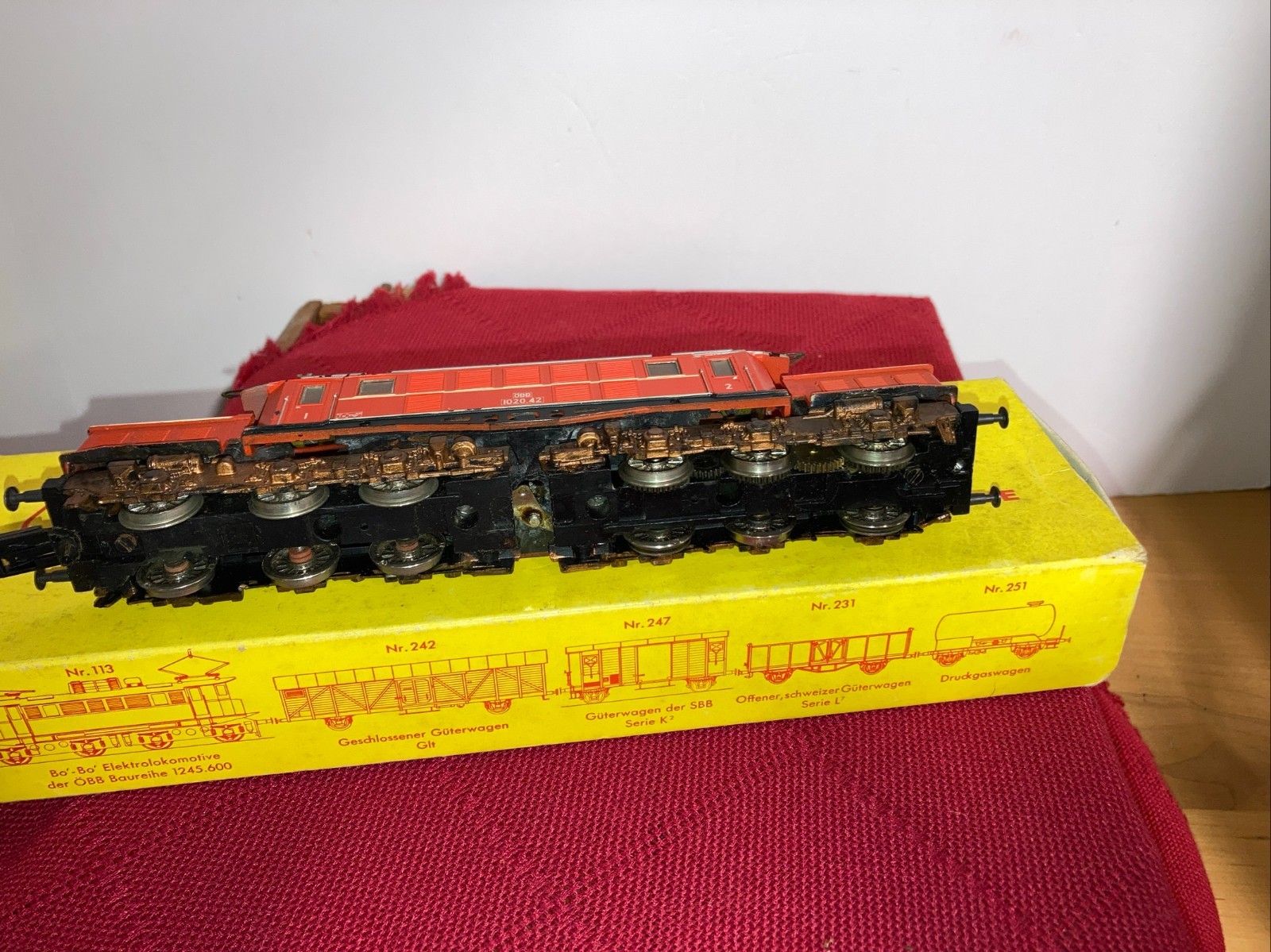 Liliput HO Electric Locomotive #119 Red/ Orange, OB