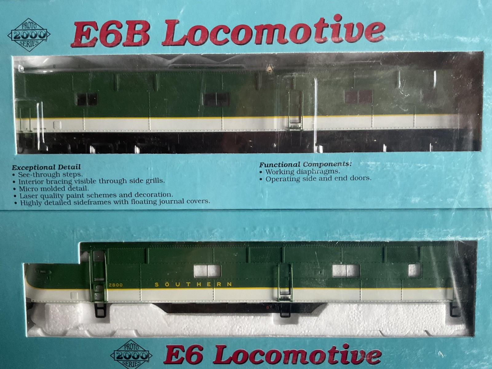 PROTO 2000 LIFE LIKE HO SOUTHERN E6 DIESEL #2800 POWERED A & DUMMY B MIB Sealed