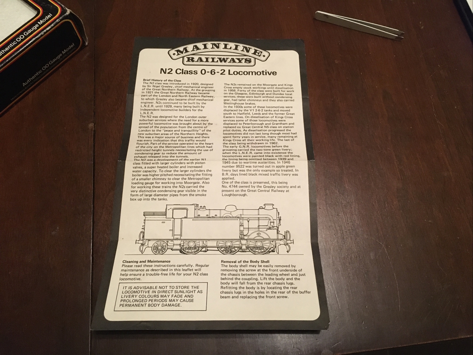 MAINLINE 54154 EMPTY LNER 0-6-2T CLASS N2 TANK LOCOMOTIVE