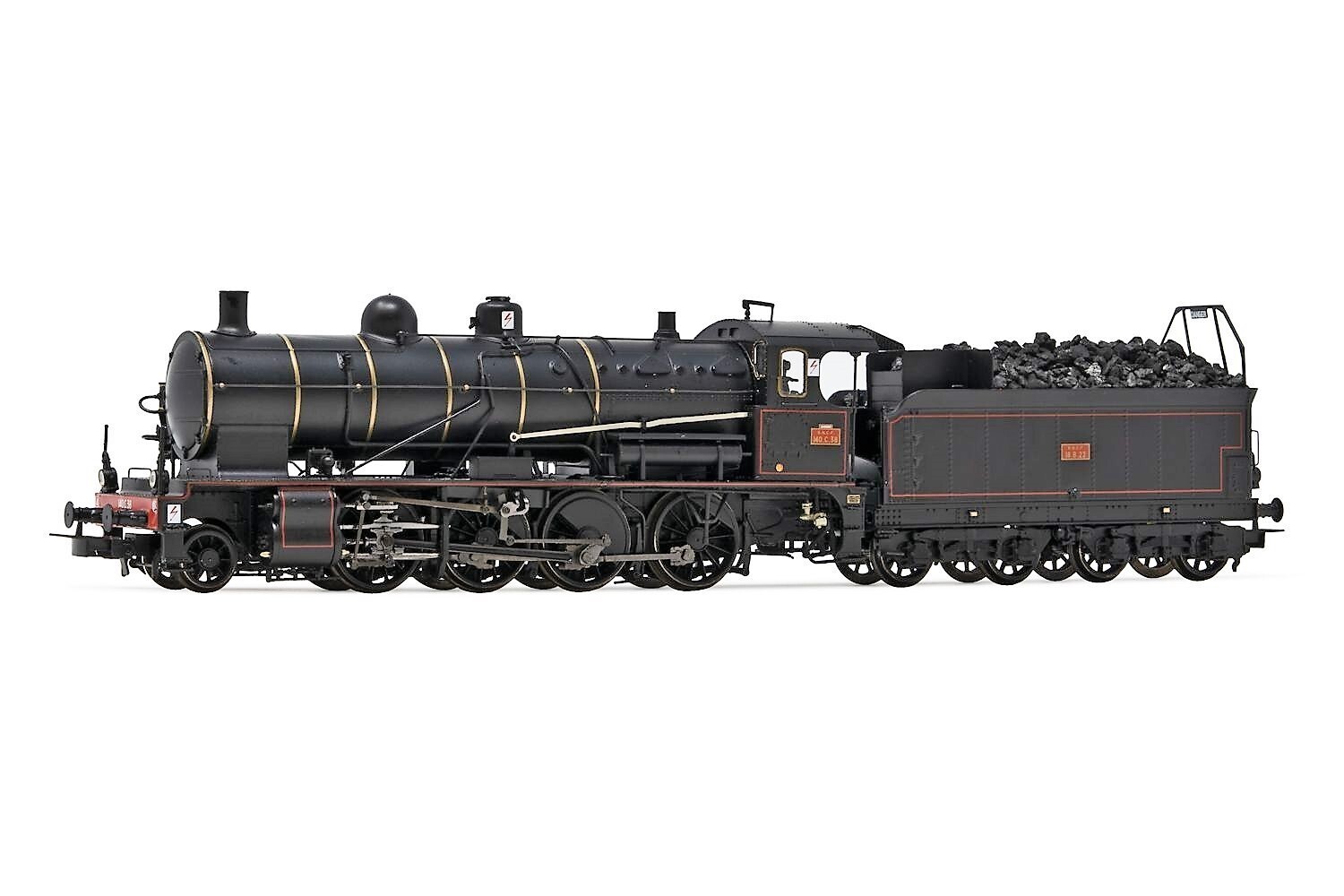 Jouef HJ2406S 140 C 38 Green/Black Livery, Red Decorations, SNCF, DCC SOUND