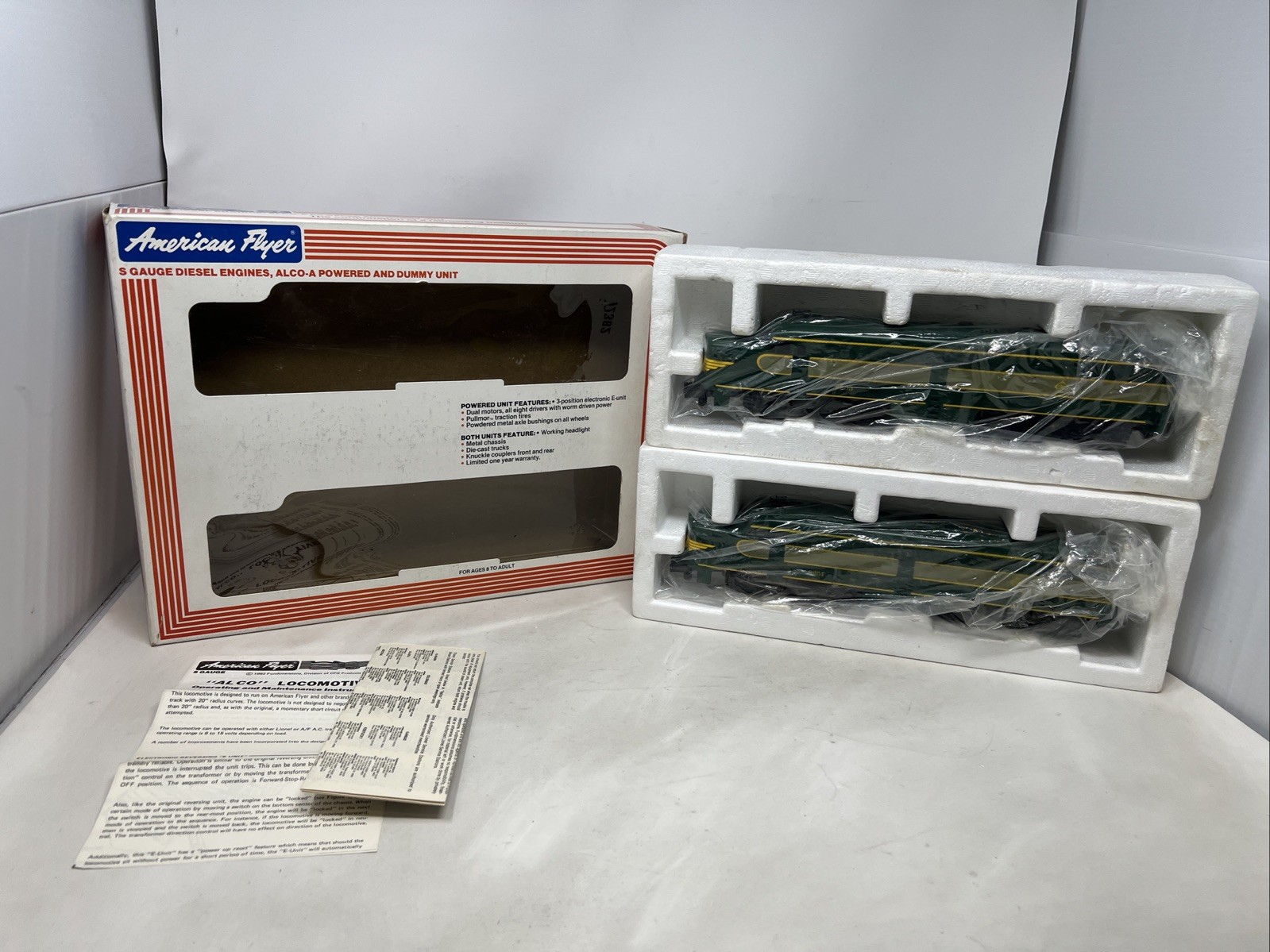 American Flyer Erie Alco A Diesel Power & Dummy Units Set S Gauge 4-8251 EX/BOX